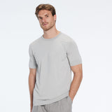 Oscar Grey Round Neck T-Shirt | Moeva | Men Round Neck Shirts | Each week unveils new pieces—luxury swimwear, fluid resort silhouettes, and elevated summer-to-evening essentials designed to carry you from coastal escapes to city nights.