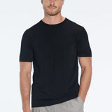Oscar Black Round Neck T-Shirt | Moeva | T-Shirt | Each week unveils new pieces—luxury swimwear, fluid resort silhouettes, and elevated summer-to-evening essentials designed to carry you from coastal escapes to city nights.