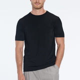 Oscar Black Round Neck T-Shirt | Moeva | Men Round Neck Shirts | Each week unveils new pieces—luxury swimwear, fluid resort silhouettes, and elevated summer-to-evening essentials designed to carry you from coastal escapes to city nights.