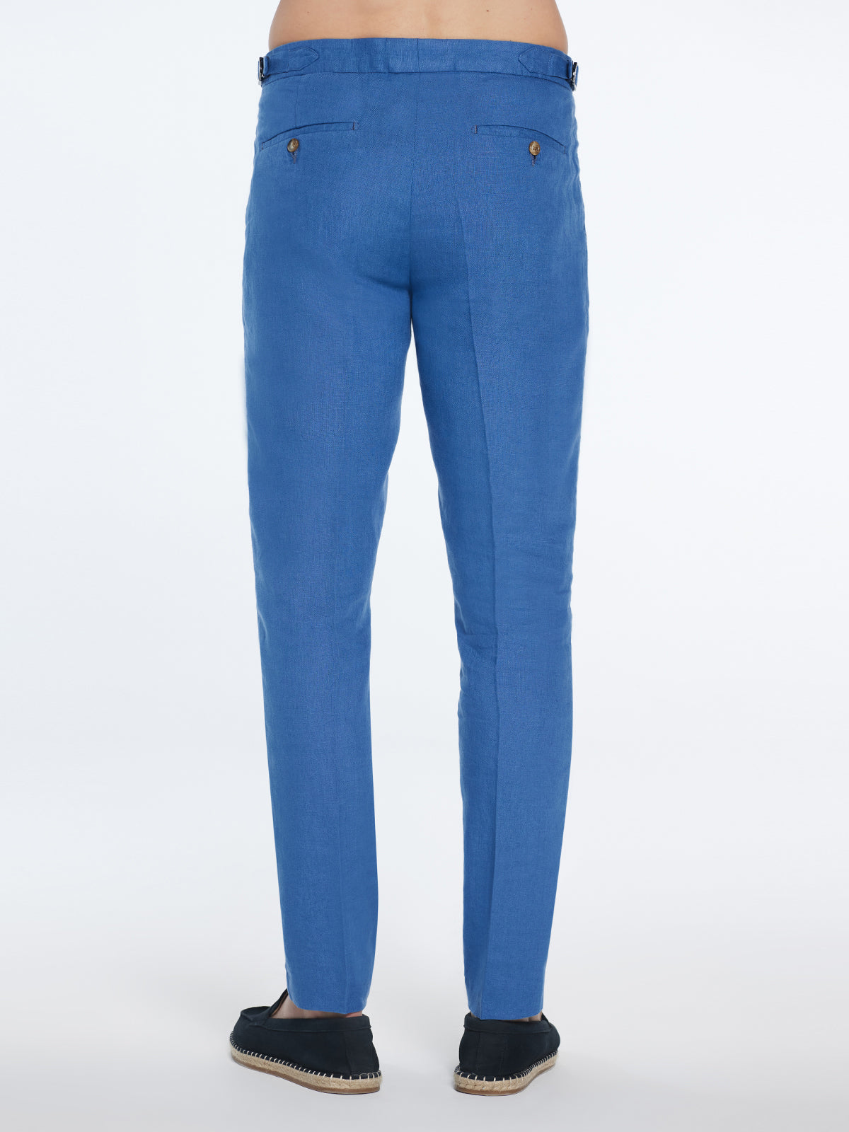 Enzo Azure Linen Straight-Leg Pants | Moeva | Pants | Each week unveils new pieces—luxury swimwear, fluid resort silhouettes, and elevated summer-to-evening essentials designed to carry you from coastal escapes to city nights.