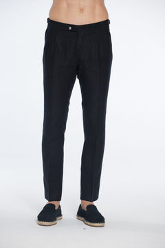 Enzo Black Linen Straight-Leg Pants | Moeva | Pants | Each week unveils new pieces—luxury swimwear, fluid resort silhouettes, and elevated summer-to-evening essentials designed to carry you from coastal escapes to city nights.