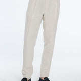 Enzo Beige Linen Straight-Leg Pants | Moeva | Men Pants | Each week unveils new pieces—luxury swimwear, fluid resort silhouettes, and elevated summer-to-evening essentials designed to carry you from coastal escapes to city nights.