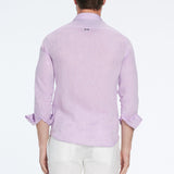 Harry Lilac Linen Shirt with Spread Collar | Moeva | Men Classic Collar Shirts | Each week unveils new pieces—luxury swimwear, fluid resort silhouettes, and elevated summer-to-evening essentials designed to carry you from coastal escapes to city nights.