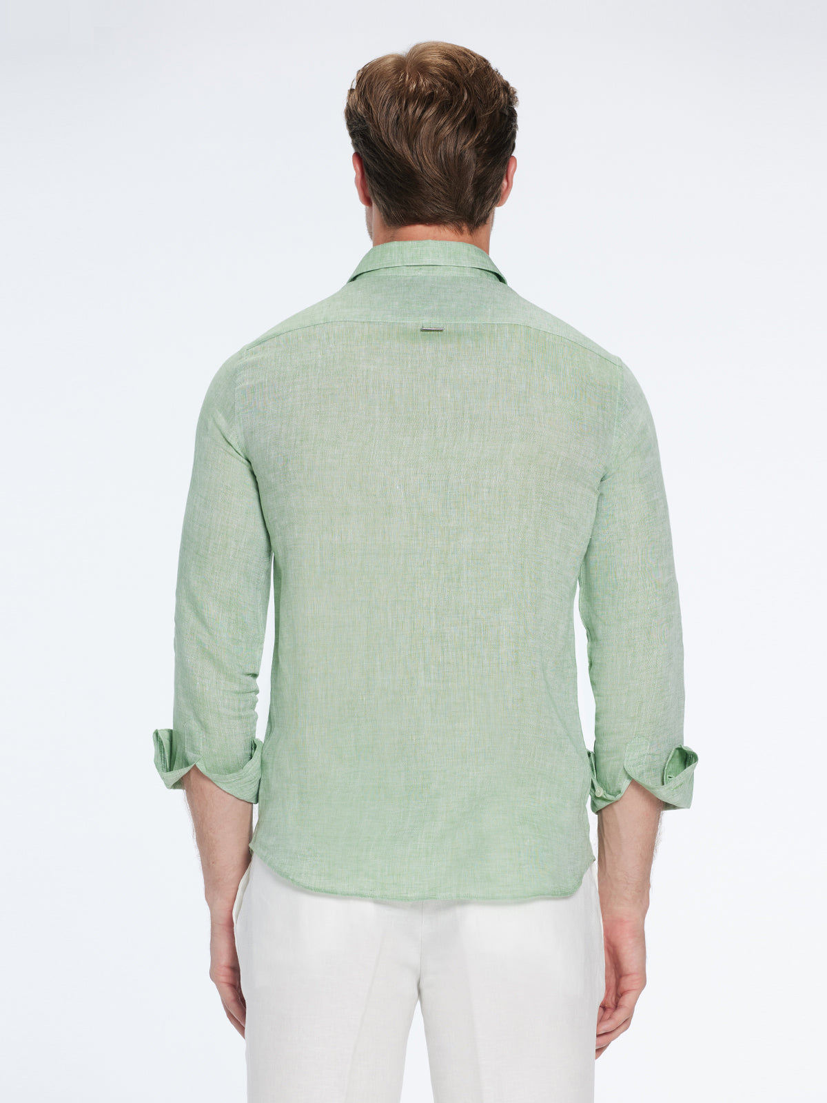 Harry Army Green Linen Shirt with Spread Collar | Moeva | Shirt | Each week unveils new pieces—luxury swimwear, fluid resort silhouettes, and elevated summer-to-evening essentials designed to carry you from coastal escapes to city nights.