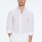Harry White Linen Shirt with Spread Collar | Moeva | Men Classic Collar Shirts | Each week unveils new pieces—luxury swimwear, fluid resort silhouettes, and elevated summer-to-evening essentials designed to carry you from coastal escapes to city nights.