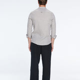 Ryan Khaki Linen Shirt with Grandad Collar | Moeva | Men Mandarin Collar Shirts | Each week unveils new pieces—luxury swimwear, fluid resort silhouettes, and elevated summer-to-evening essentials designed to carry you from coastal escapes to city nights.