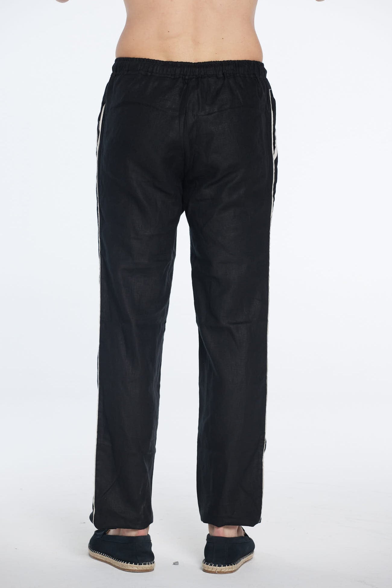 Joseph Black Linen Straight-Leg Pants | Moeva | Men Pants | Each week unveils new pieces—luxury swimwear, fluid resort silhouettes, and elevated summer-to-evening essentials designed to carry you from coastal escapes to city nights.