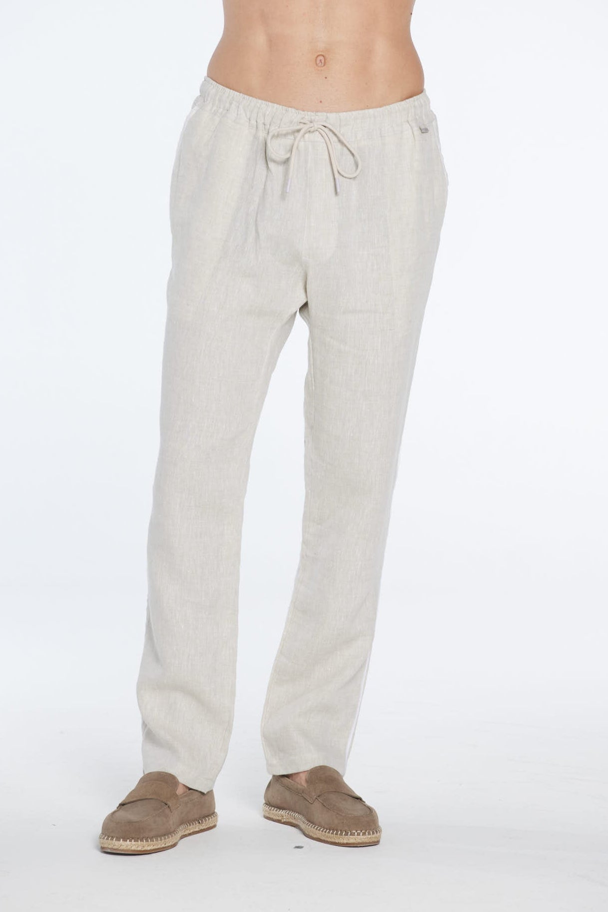 Joseph Nude Linen Straight-Leg Pants | Moeva | Men Pants | Each week unveils new pieces—luxury swimwear, fluid resort silhouettes, and elevated summer-to-evening essentials designed to carry you from coastal escapes to city nights.