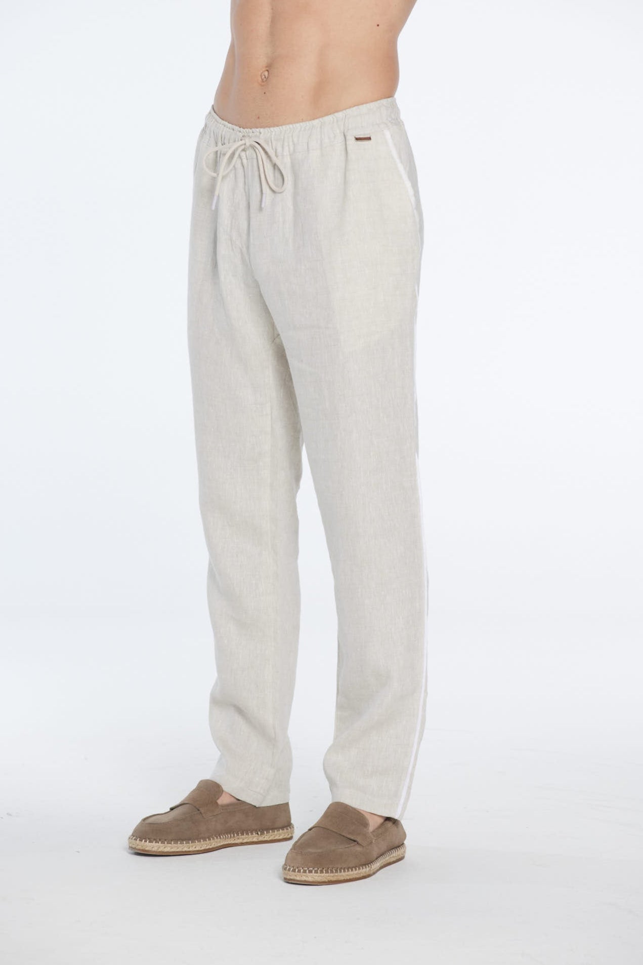 Joseph Nude Linen Straight-Leg Pants | Moeva | Men Pants | Each week unveils new pieces—luxury swimwear, fluid resort silhouettes, and elevated summer-to-evening essentials designed to carry you from coastal escapes to city nights.