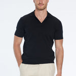 Johan Black Cotton Polo Shirt | Moeva | T-Shirt | Each week unveils new pieces—luxury swimwear, fluid resort silhouettes, and elevated summer-to-evening essentials designed to carry you from coastal escapes to city nights.
