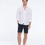 Marco Linen Black Shorts | Moeva | Shorts | Each week unveils new pieces—luxury swimwear, fluid resort silhouettes, and elevated summer-to-evening essentials designed to carry you from coastal escapes to city nights.