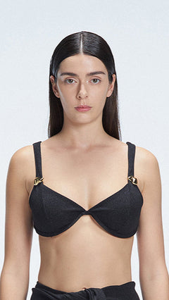 Madelyn Shiny Black Underwired Bikini Top | Moeva | Bikini Top | Each week unveils new pieces—luxury swimwear, fluid resort silhouettes, and elevated summer-to-evening essentials designed to carry you from coastal escapes to city nights.