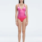 Natalie Lim Suarez - Marina Gradient V Neck Swimsuit | Moeva | Swimsuit | Each week unveils new pieces—luxury swimwear, fluid resort silhouettes, and elevated summer-to-evening essentials designed to carry you from coastal escapes to city nights.
