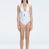 Miley White Halter Swimsuit | Moeva | Swimsuit | Each week unveils new pieces—luxury swimwear, fluid resort silhouettes, and elevated summer-to-evening essentials designed to carry you from coastal escapes to city nights.