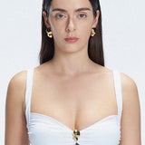 Emilia White Balconette Solid Bikini Top | Moeva | Bikini Top | Each week unveils new pieces—luxury swimwear, fluid resort silhouettes, and elevated summer-to-evening essentials designed to carry you from coastal escapes to city nights.