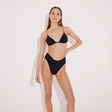 Como Black Triangle High Waist Solid Bikini Set | Moeva | Bikini Set | Each week unveils new pieces—luxury swimwear, fluid resort silhouettes, and elevated summer-to-evening essentials designed to carry you from coastal escapes to city nights.