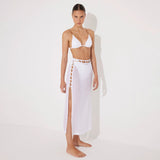 Maritza White Sheer High-Rise Skirt with Gold Chain Belt | Moeva | Skirt | Each week unveils new pieces—luxury swimwear, fluid resort silhouettes, and elevated summer-to-evening essentials designed to carry you from coastal escapes to city nights.
