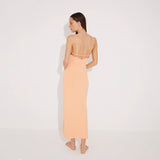 Beau Orange Sleeveless Knitted Long Dress with Side Slit | Moeva | RTW Dresses | Each week unveils new pieces—luxury swimwear, fluid resort silhouettes, and elevated summer-to-evening essentials designed to carry you from coastal escapes to city nights.