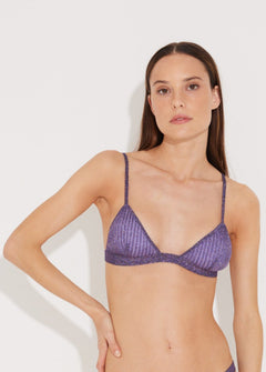 North Lilac Triangle Knitted Bikini Top | Moeva | Bikini Top | Each week unveils new pieces—luxury swimwear, fluid resort silhouettes, and elevated summer-to-evening essentials designed to carry you from coastal escapes to city nights.