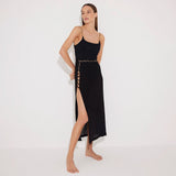 Maritza Black Sheer High-Rise Skirt with Gold Chain Belt | Moeva | Skirt | Each week unveils new pieces—luxury swimwear, fluid resort silhouettes, and elevated summer-to-evening essentials designed to carry you from coastal escapes to city nights.