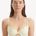 Salila Yellow Underwired Wave Textured Bikini Top | Moeva | Bikini Top | Each week unveils new pieces—luxury swimwear, fluid resort silhouettes, and elevated summer-to-evening essentials designed to carry you from coastal escapes to city nights.