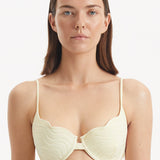 Salila Yellow Underwired Wave Textured Bikini Top | Moeva | Bikini Top | Each week unveils new pieces—luxury swimwear, fluid resort silhouettes, and elevated summer-to-evening essentials designed to carry you from coastal escapes to city nights.