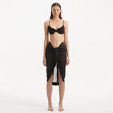 Raiden Black Tie Front Wavy-Trim Sheer Sarong | Moeva | Sarong | Each week unveils new pieces—luxury swimwear, fluid resort silhouettes, and elevated summer-to-evening essentials designed to carry you from coastal escapes to city nights.