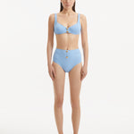 Adva Baby Blue Balconette Textured Bikini Top | Moeva | Bikini Top | Each week unveils new pieces—luxury swimwear, fluid resort silhouettes, and elevated summer-to-evening essentials designed to carry you from coastal escapes to city nights.
