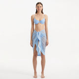 Raiden Baby Blue Tie Front Wavy-Trim Sheer Sarong | Moeva | Sarong | Each week unveils new pieces—luxury swimwear, fluid resort silhouettes, and elevated summer-to-evening essentials designed to carry you from coastal escapes to city nights.