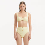 Adva Yellow Balconette Textured High Waist Bikini Set | Moeva | Bikini Set | Each week unveils new pieces—luxury swimwear, fluid resort silhouettes, and elevated summer-to-evening essentials designed to carry you from coastal escapes to city nights.