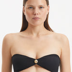 Baia Black Bandeau Textured Bikini Top | Moeva | Bikini Top | Each week unveils new pieces—luxury swimwear, fluid resort silhouettes, and elevated summer-to-evening essentials designed to carry you from coastal escapes to city nights.