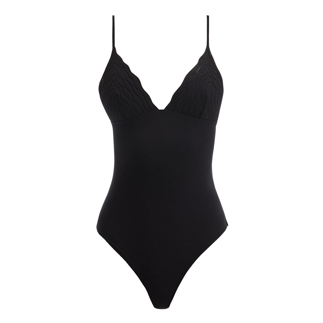 Anahita Black V Neck Swimsuit | Moeva | Swimsuit | Each week unveils new pieces—luxury swimwear, fluid resort silhouettes, and elevated summer-to-evening essentials designed to carry you from coastal escapes to city nights.