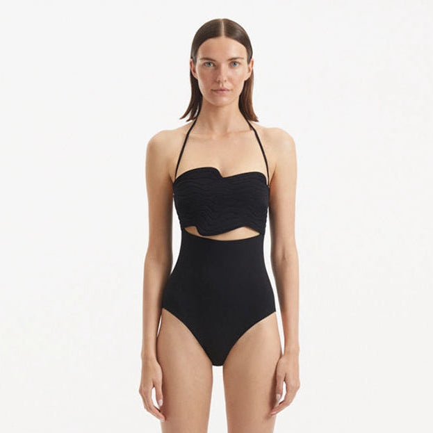 Adria Black Bandeu Swimsuit | Moeva | Swimsuit | Each week unveils new pieces—luxury swimwear, fluid resort silhouettes, and elevated summer-to-evening essentials designed to carry you from coastal escapes to city nights.