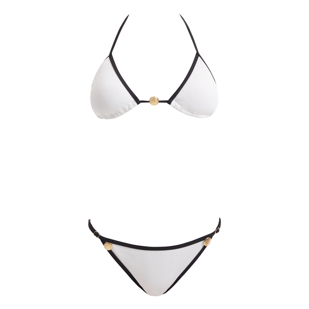 Zarya White Triangle Textured Mid Coverage Bikini Set | Moeva | | Each week unveils new pieces—luxury swimwear, fluid resort silhouettes, and elevated summer-to-evening essentials designed to carry you from coastal escapes to city nights.