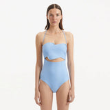 Adria Baby Blue Bandeu Swimsuit | Moeva | Swimsuit | Each week unveils new pieces—luxury swimwear, fluid resort silhouettes, and elevated summer-to-evening essentials designed to carry you from coastal escapes to city nights.