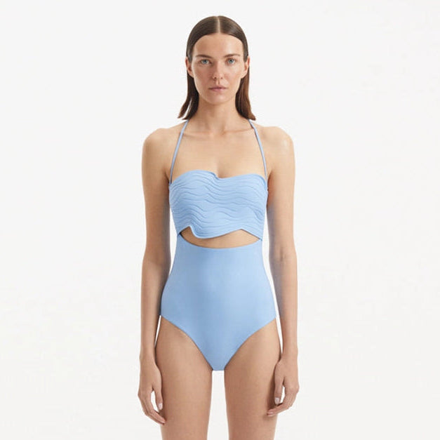 Adria Baby Blue Bandeu Swimsuit | Moeva | Swimsuit | Each week unveils new pieces—luxury swimwear, fluid resort silhouettes, and elevated summer-to-evening essentials designed to carry you from coastal escapes to city nights.