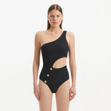 Narelle Black One Shoulder Textured Swimsuit | Moeva | Swimsuit | Each week unveils new pieces—luxury swimwear, fluid resort silhouettes, and elevated summer-to-evening essentials designed to carry you from coastal escapes to city nights.