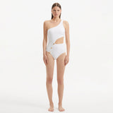 Narelle White One Shoulder Textured Swimsuit | Moeva | Swimsuit | Each week unveils new pieces—luxury swimwear, fluid resort silhouettes, and elevated summer-to-evening essentials designed to carry you from coastal escapes to city nights.