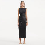 Apollo Black Satin Sleeveless Long Dress with Side Slit | Moeva | Dress | Each week unveils new pieces—luxury swimwear, fluid resort silhouettes, and elevated summer-to-evening essentials designed to carry you from coastal escapes to city nights.