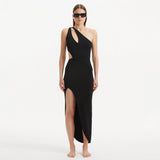 Shore Black One-Shoulder Maxi Knitted Dress with Cut-Out Details | Moeva | Dress | Each week unveils new pieces—luxury swimwear, fluid resort silhouettes, and elevated summer-to-evening essentials designed to carry you from coastal escapes to city nights.