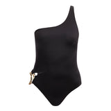 Kaimana Black One Shoulder Satin Swimsuit | Moeva | Swimsuit | Each week unveils new pieces—luxury swimwear, fluid resort silhouettes, and elevated summer-to-evening essentials designed to carry you from coastal escapes to city nights.