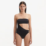 Marilla Black Bandeau Satin Swimsuit | Moeva | Swimsuit | Each week unveils new pieces—luxury swimwear, fluid resort silhouettes, and elevated summer-to-evening essentials designed to carry you from coastal escapes to city nights.