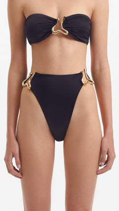 Clyde Black High Waist Satin Bikini Bottom | Moeva | Bikini Bottom | Each week unveils new pieces—luxury swimwear, fluid resort silhouettes, and elevated summer-to-evening essentials designed to carry you from coastal escapes to city nights.