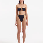 Clyde Black Bandeau Satin Bikini Top | Moeva | Bikini Top | Each week unveils new pieces—luxury swimwear, fluid resort silhouettes, and elevated summer-to-evening essentials designed to carry you from coastal escapes to city nights.