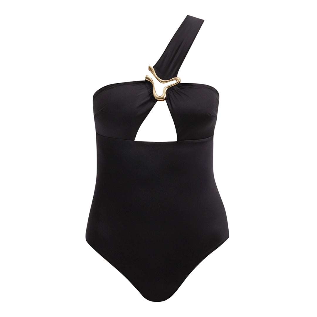 Halin Black One Shoulder Satin Swimsuit | Moeva | Swimsuit | Each week unveils new pieces—luxury swimwear, fluid resort silhouettes, and elevated summer-to-evening essentials designed to carry you from coastal escapes to city nights.