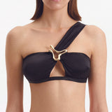 Sereia Black One Shoulder Satin Bikini Top | Moeva | Bikini Top | Each week unveils new pieces—luxury swimwear, fluid resort silhouettes, and elevated summer-to-evening essentials designed to carry you from coastal escapes to city nights.