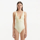 Breena Yellow V Neck Swimsuit | Moeva | Swimsuit | Each week unveils new pieces—luxury swimwear, fluid resort silhouettes, and elevated summer-to-evening essentials designed to carry you from coastal escapes to city nights.