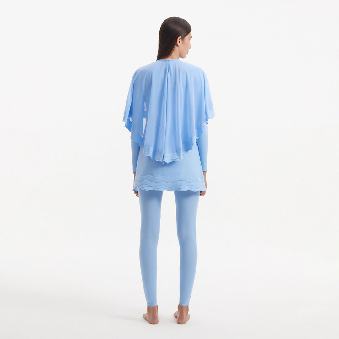 Nasima Baby Blue Layered Modest Swim Set | Moeva | Swimsuit | Each week unveils new pieces—luxury swimwear, fluid resort silhouettes, and elevated summer-to-evening essentials designed to carry you from coastal escapes to city nights.