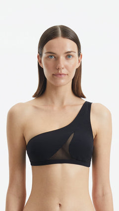 Harbor Black One Shoulder Solid Bikini Top | Moeva | Bikini Top | Each week unveils new pieces—luxury swimwear, fluid resort silhouettes, and elevated summer-to-evening essentials designed to carry you from coastal escapes to city nights.