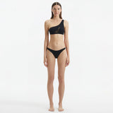 Harbor Black One Shoulder Mid Coverage Solid Bikini Set | Moeva | Bikini Set | Each week unveils new pieces—luxury swimwear, fluid resort silhouettes, and elevated summer-to-evening essentials designed to carry you from coastal escapes to city nights.